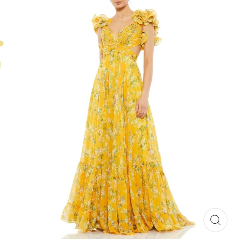 [NWT] Mac Duggal Yellow Gown size 0